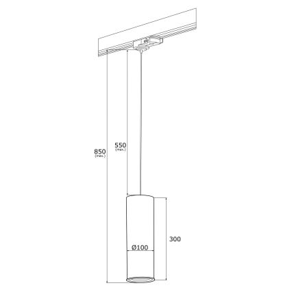 Argon 4318 - Luster na sajli za tračni sustav DELF 1xE27/15W/230V mesing