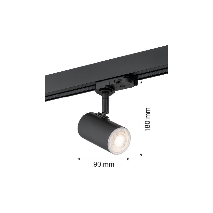 Argon 4329 - Reflektorska svjetiljka za tračni sustav HORTA 1xGU10/5W/230V crna