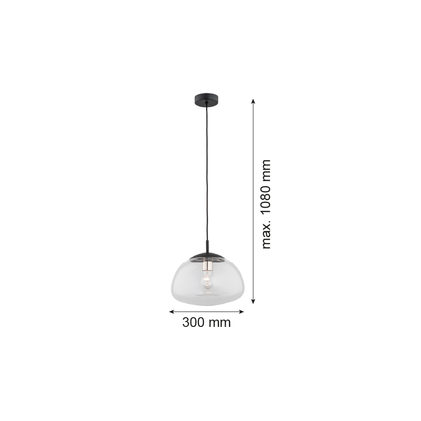 Argon 4332 - Luster na sajli TRINI 1xE27/15W/230V pr. 30 cm crna