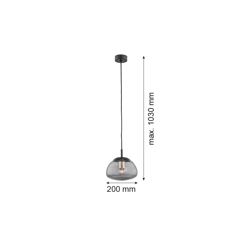 Argon 4333 - Luster na sajli TRINI 1xE27/15W/230V pr. 20 cm crna