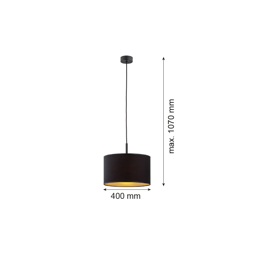 Argon 4341 - Luster na sajli KARIN 1xE27/15W/230V crna/zlatna