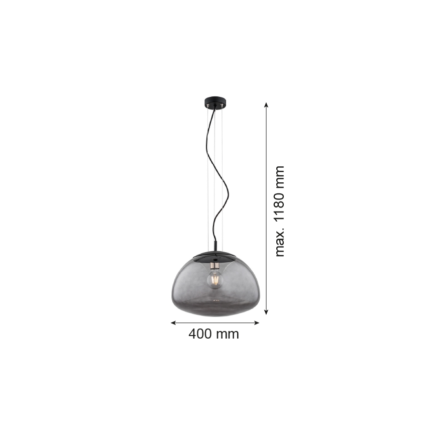 Argon 4350 - Luster na sajli TRINI 1xE27/15W/230V pr. 40 cm crna