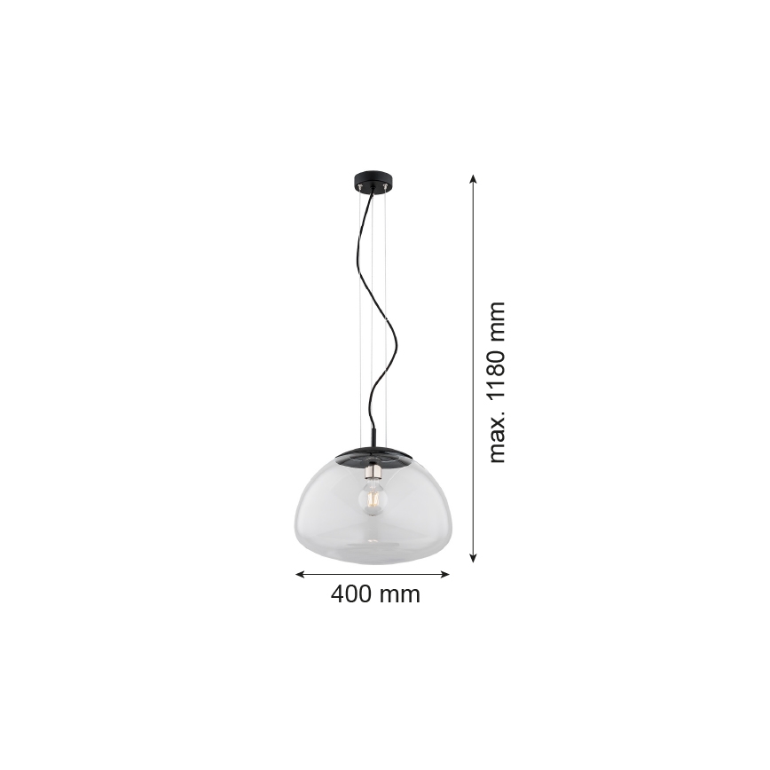 Argon 4351 - Luster na sajli TRINI 1xE27/15W/230V pr. 40 cm crna