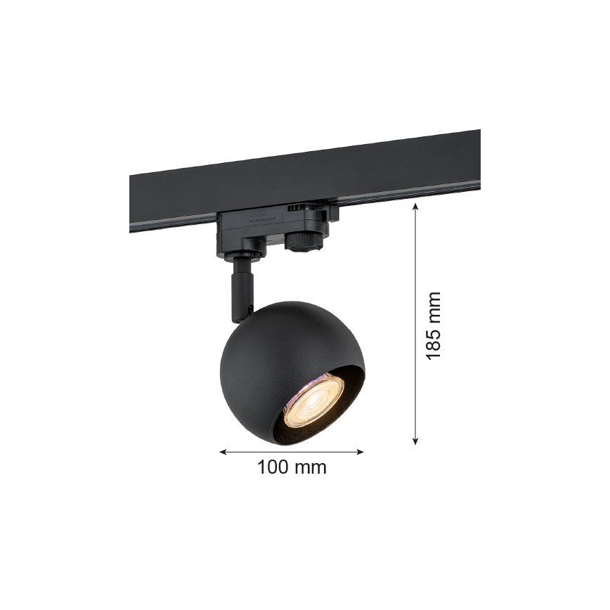 Argon 4379 - Reflektorska svjetiljka za tračni sustav MURI 1xGU10/5W/230V crna