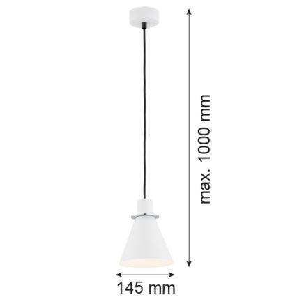 Argon 4681 - Luster na sajli BEVERLY 1xE27/15W/230V bijela/sjajni krom