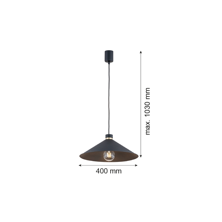 Argon 4695 - Luster na sajli NASHVILLE 1xE27/15W/230V crna