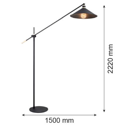 Argon 4732 - Podna lampa NASHVILLE 1xE27/15W/230V crna