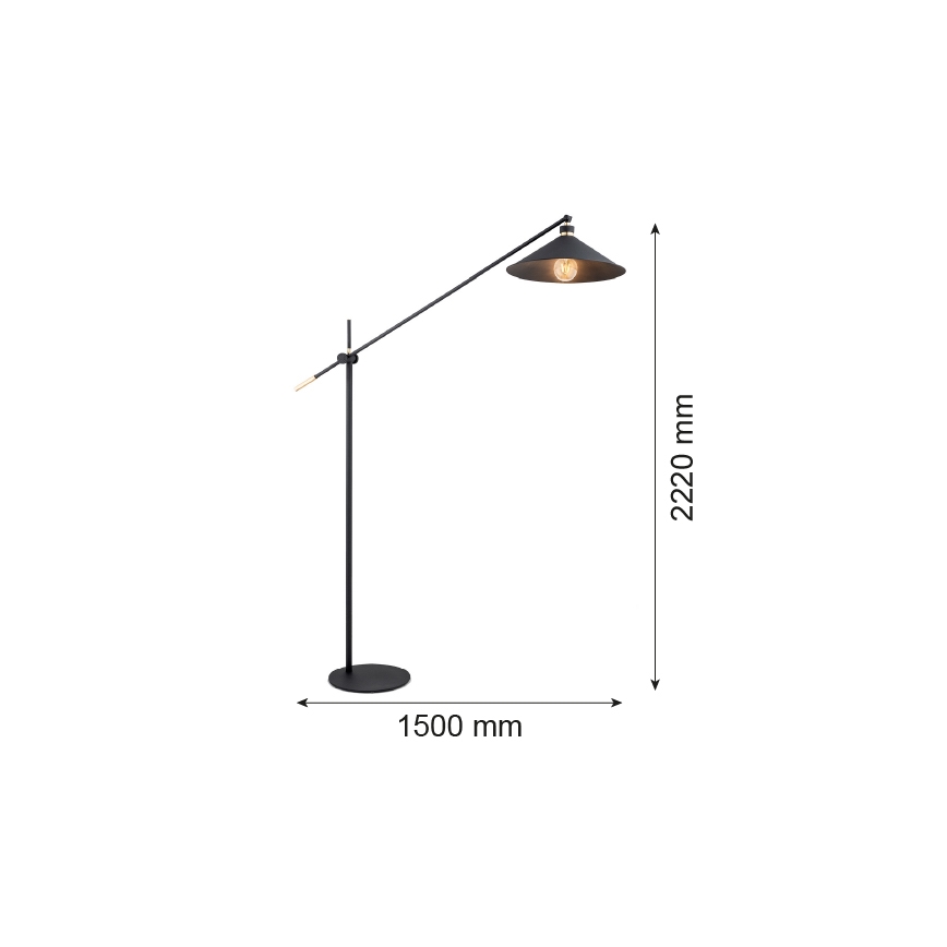 Argon 4732 - Podna lampa NASHVILLE 1xE27/15W/230V crna