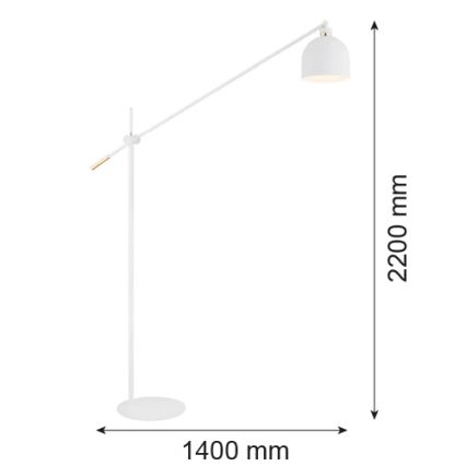 Argon 4734 - Podna lampa DETROIT 1xE27/15W/230V bijela