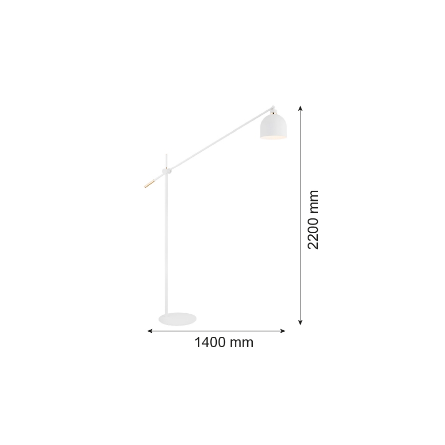 Argon 4734 - Podna lampa DETROIT 1xE27/15W/230V bijela