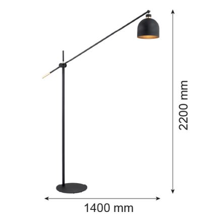 Argon 4735 - Podna lampa DETROIT 1xE27/15W/230V crna