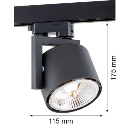 Argon 4751 - LED reflektorska svjetiljka za ALTO tračni sustav 1xGU10-AR111/12W/230V crna