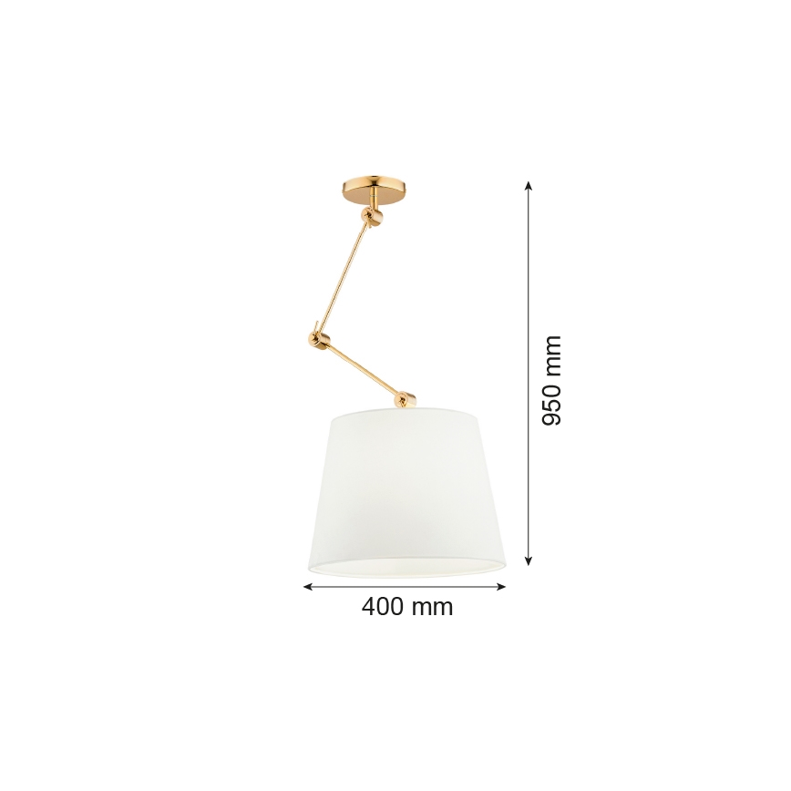Argon 4895 - Viseći luster ZAKYNTOS PLUS 1xE27/15W/230V bijela/zlatna