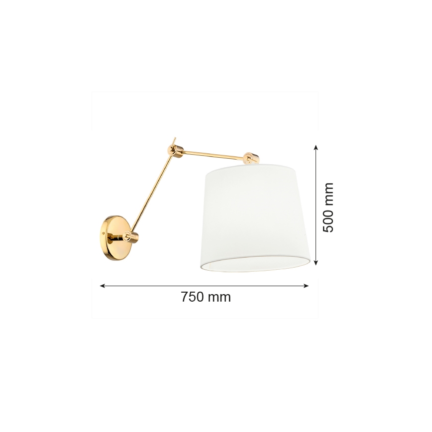 Argon 4897 - Zidna lampa ZAKYNTOS PLUS 1xE27/15W/230V bijela/zlatna