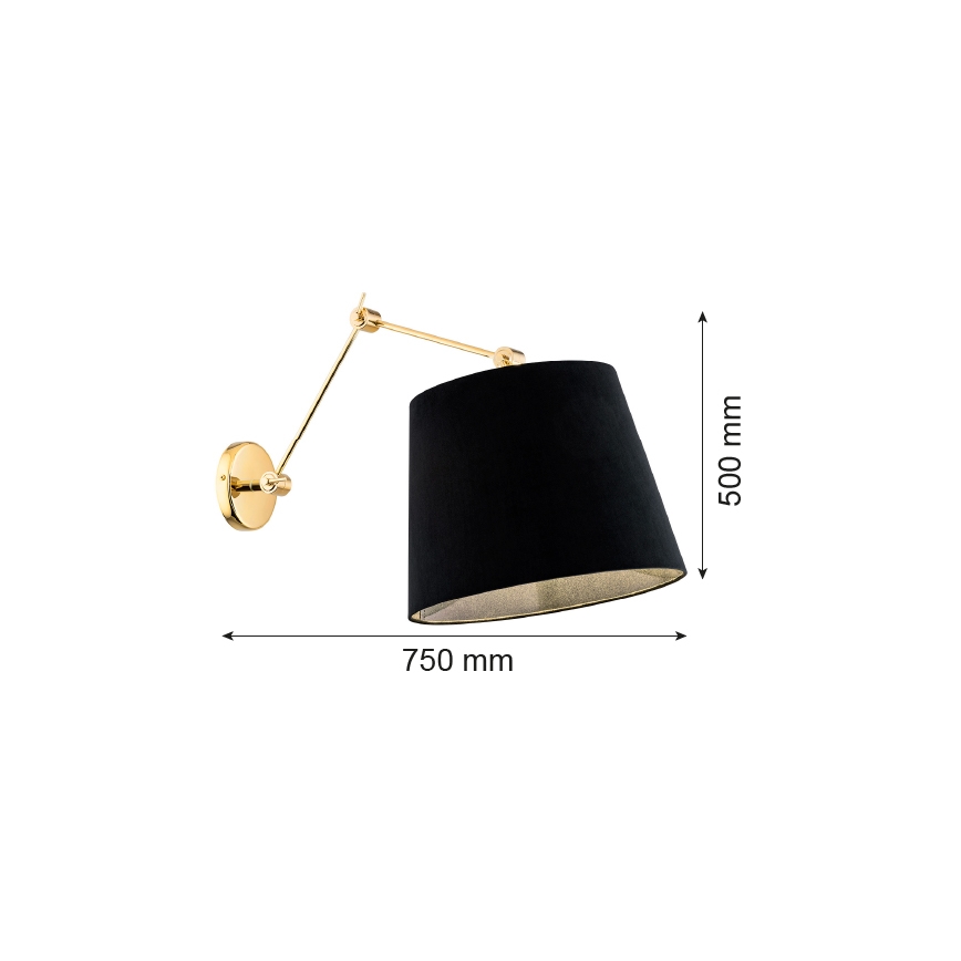 Argon 4898 - Zidna lampa ZAKYNTOS PLUS 1xE27/15W/230V crna/zlatna