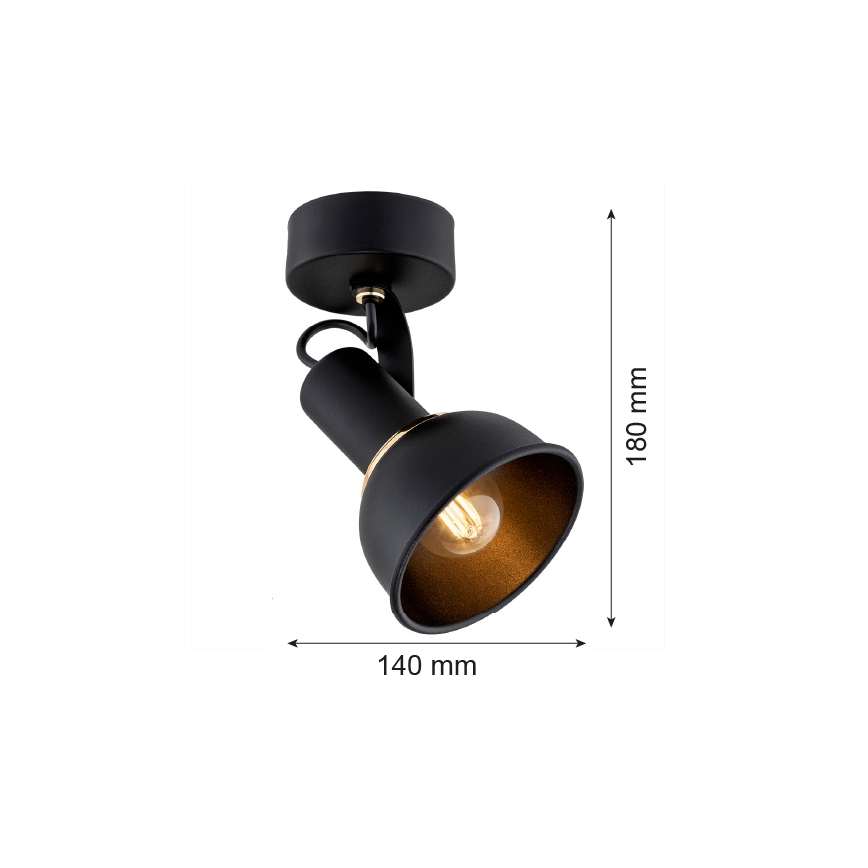 Argon 4900 - Reflektorska svjetiljka TWIST 1xE14/7W/230V crna/zlatna
