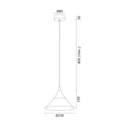 Argon 4903 - Luster na sajli MASSETO 1xE27/15W/230V crna/zlatna