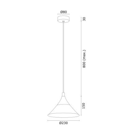 Argon 4903 - Luster na sajli MASSETO 1xE27/15W/230V crna/zlatna