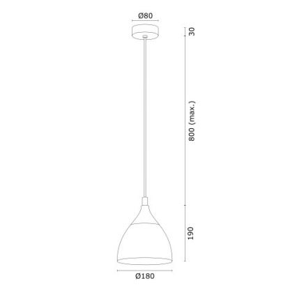 Argon 4905 - Luster na sajli MURANO 1xE27/15W/230V crna/zlatna