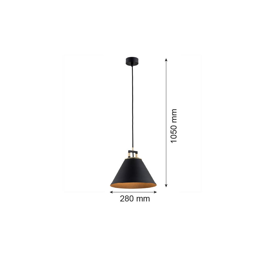 Argon 4915 - Luster na sajli ORTE 1xE27/15W/230V crna