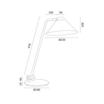 Argon 4996 - Stolna lampa GABIAN 1xE27/15W/230V bijela