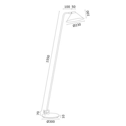 Argon 4997 - Podna lampa GABIAN 1xE27/15W/230V bijela