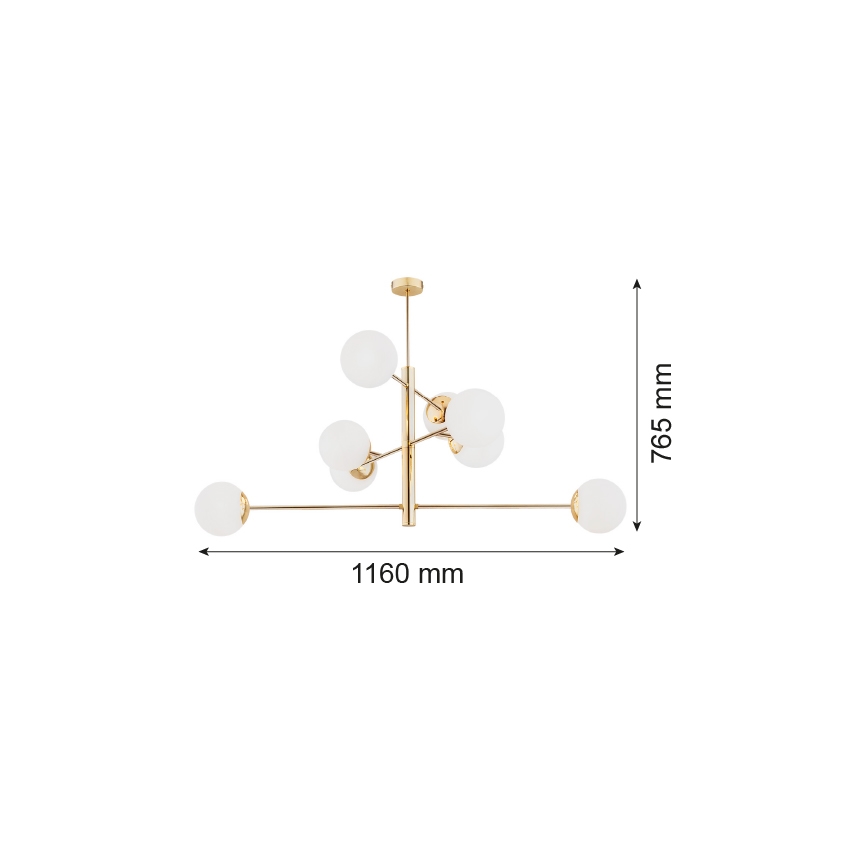 Argon 5043 - Viseći luster CAMERON 8xE27/15W/230V mesing