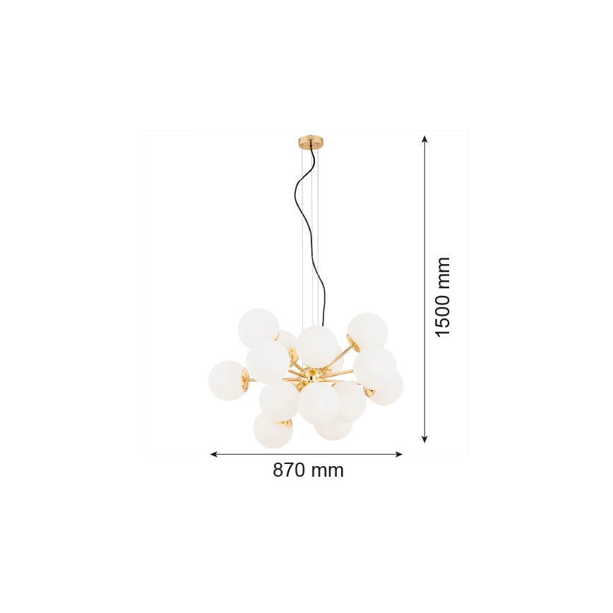 Argon 5048 - Luster na sajli SATELITE PLUS 15xE27/15W/230V zlatna
