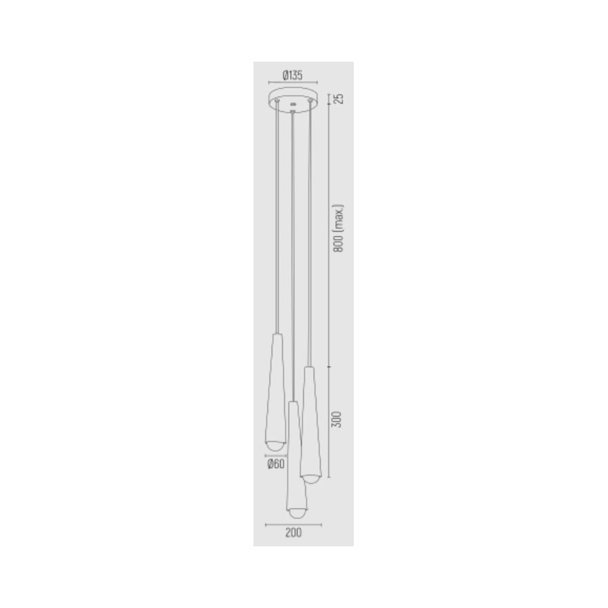 Argon 6103 - Luster na sajli HOLLYWOOD 3xE14/7W/230V crna