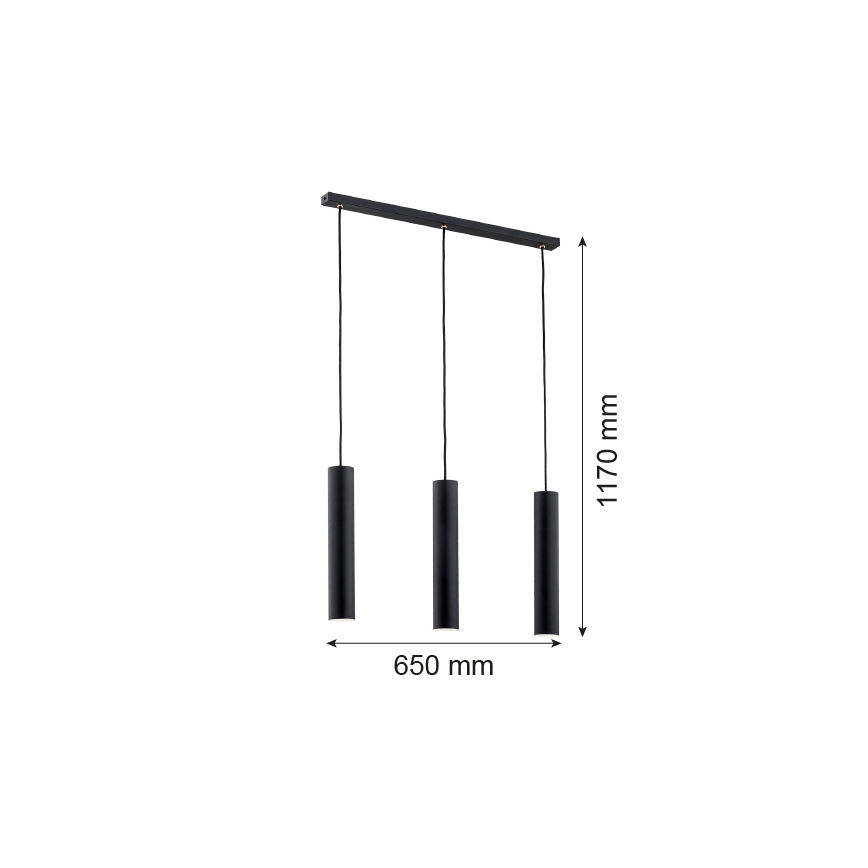Argon 6112 - Luster na sajli GOMERA 3xGU10/5W/230V crna