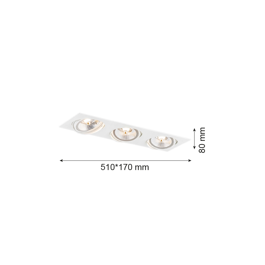 Argon 6115 - Ugradbena svjetiljka OLIMP 3xGU10-AR111/12W/230V bijela