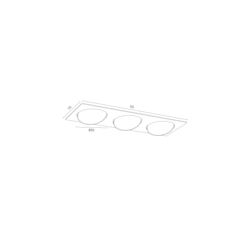 Argon 6116 BZ - Ugradbena svjetiljka OLIMP 3xGU10-AR111/12W/230V crna