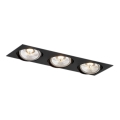 Argon 6116 - Ugradbena stropna svjetiljka OLIMP 3xGU10-AR111/12W/230V crna