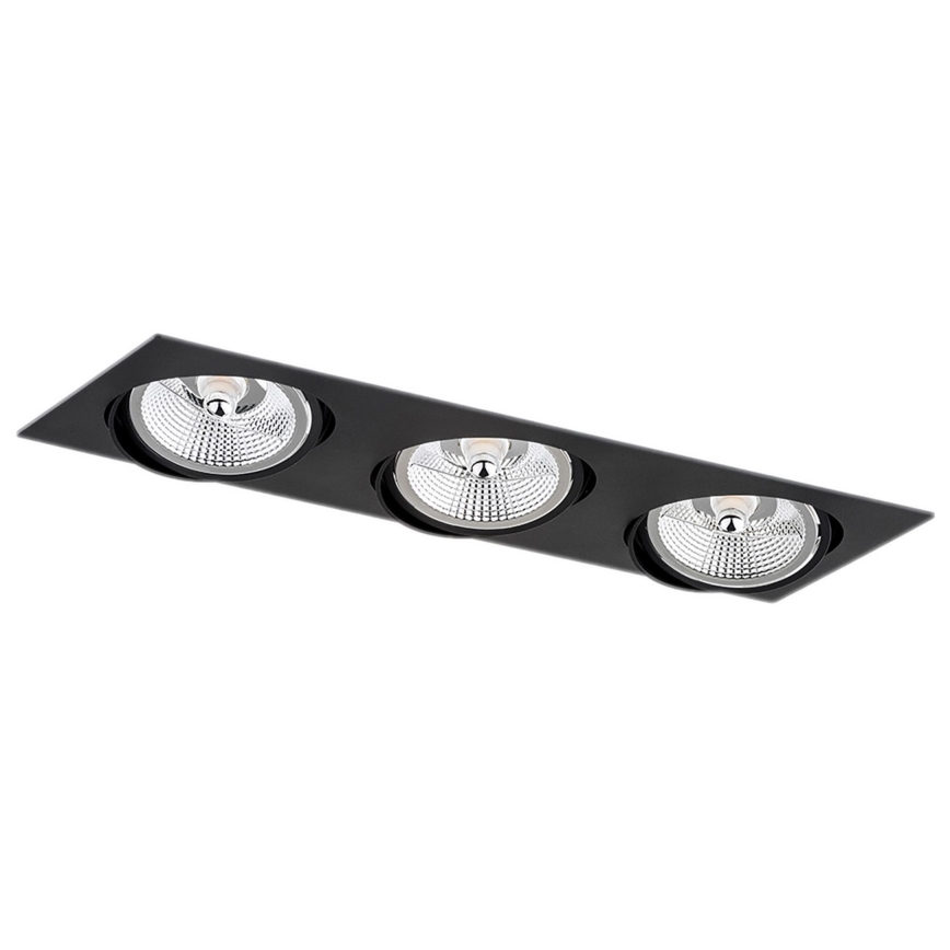 Argon 6116 - Ugradbena svjetiljka OLIMP 3xGU10-AR111/12W/230V crna