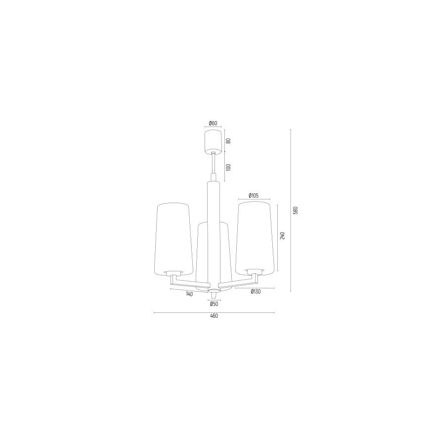Argon 6143 - Viseći luster CAMELOT PLUS 3xE27/15W/230V crna/bijela/zlatna