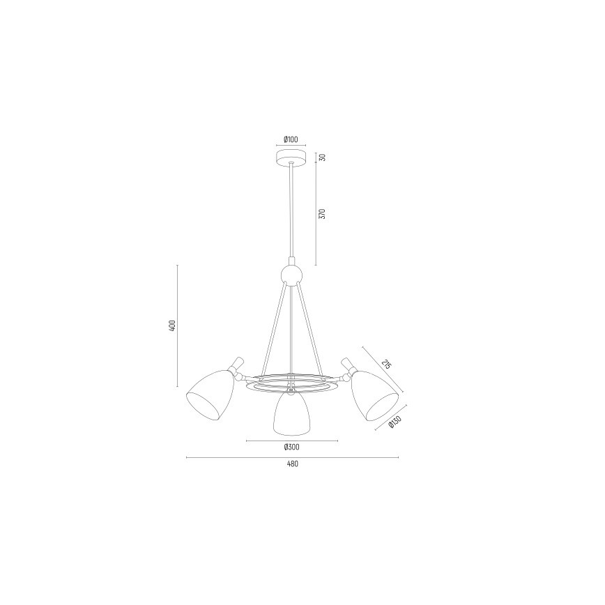 Argon 6148 - Viseći luster CHARLOTTE 3xE27/15W/230V bijela/zlatna
