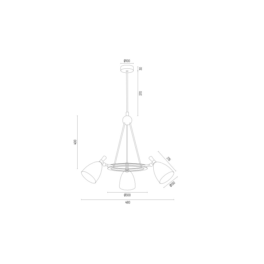 Argon 6149 - Viseći luster CHARLOTTE 3xE27/15W/230V crna/zlatna