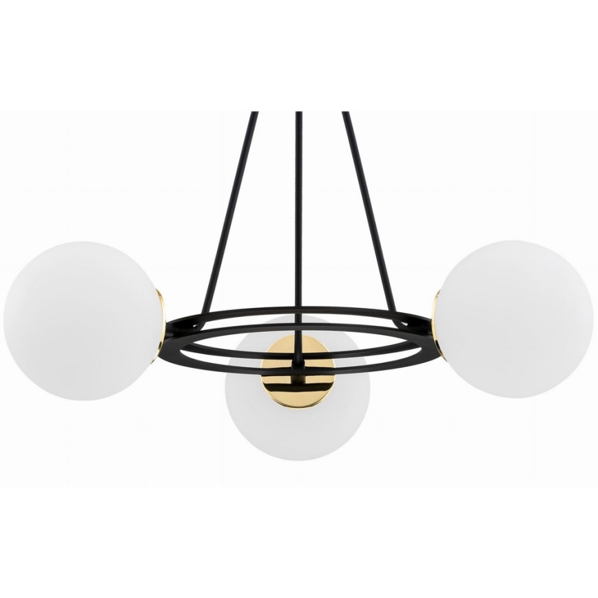 Argon 6150 - Viseći luster AMALFI 3xE27/15W/230V crna/bijela