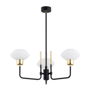 Argon 6166 - Luster na štapu RAVELLO 3xE14/15W/230V crna/zlatna