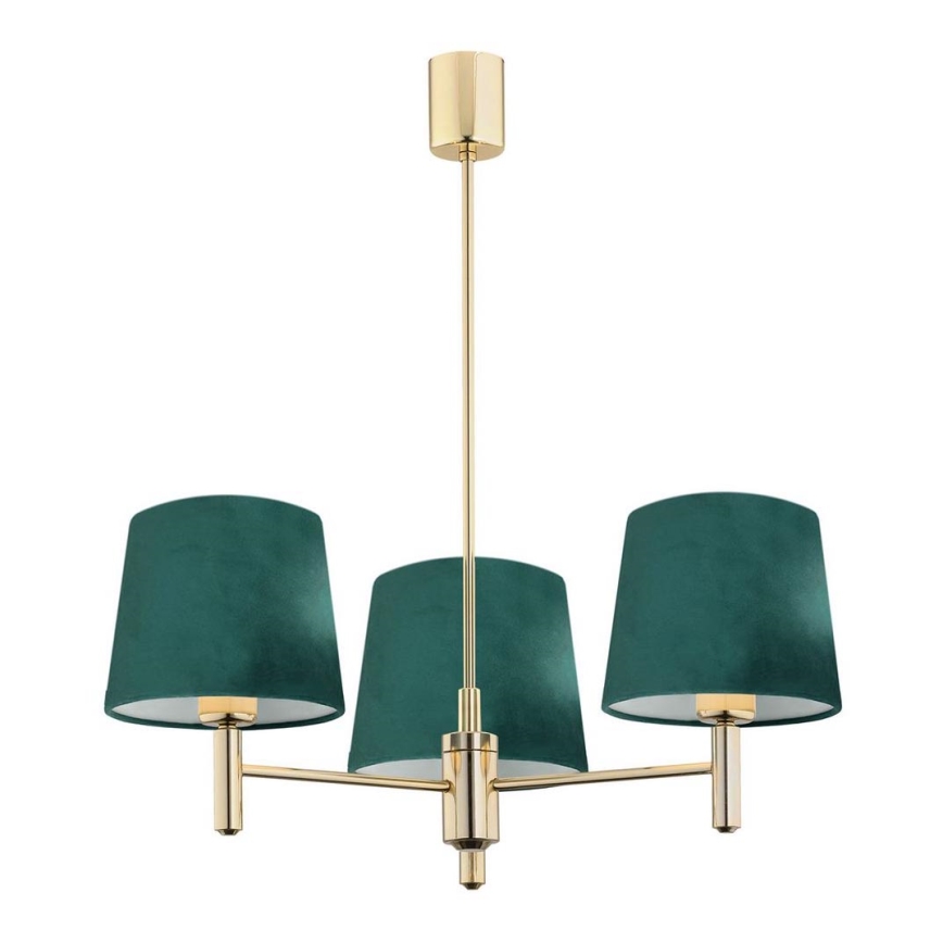 Argon 6192 - Luster na štapu PONTE 3xE27/15W/230V zelena/mesing