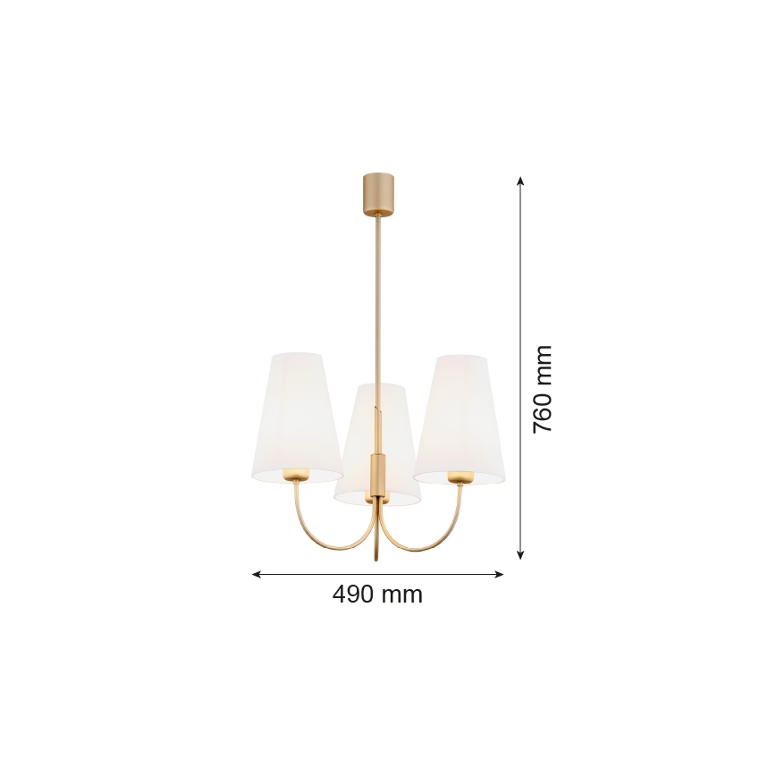 Argon 6267 - Viseći luster SAFIANO 3xE27/15W/230V zlatna