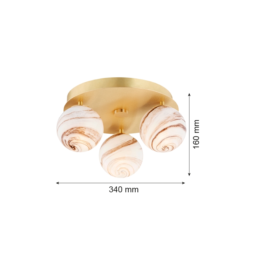 Argon 6290 - Stropna svjetiljka FABIO 3xE14/7W/230V alabaster zlatna