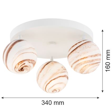Argon 6291 - Stropna svjetiljka FABIO 3xE14/7W/230V alabaster bijela