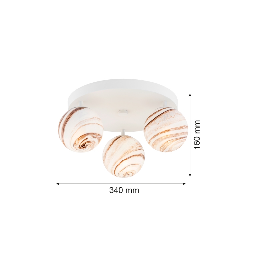 Argon 6291 - Stropna svjetiljka FABIO 3xE14/7W/230V alabaster bijela