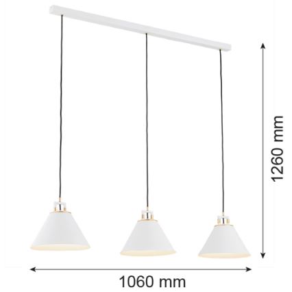 Argon 6291 - Stropna svjetiljka FABIO 3xE14/7W/230V alabaster bijela