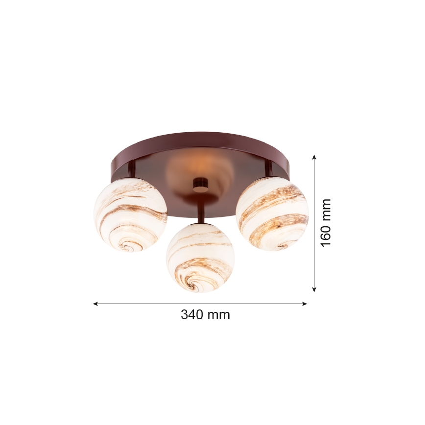 Argon 6292 - Stropna svjetiljka FABIO 3xE14/7W/230V alabaster smeđa
