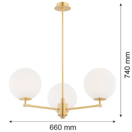 Argon 6307 - Viseći luster PALOMA 3xE14/7W/230V zlatna/bijela
