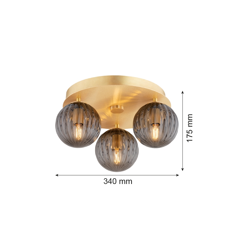 Argon 6308 - Stropna svjetiljka PALOMA 3xE14/7W/230V zlatna/crna