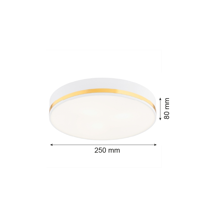 Argon 7034 - Stropna svjetiljka AMORE 2xE27/15W/230V pr. 25 cm bijela/zlatna