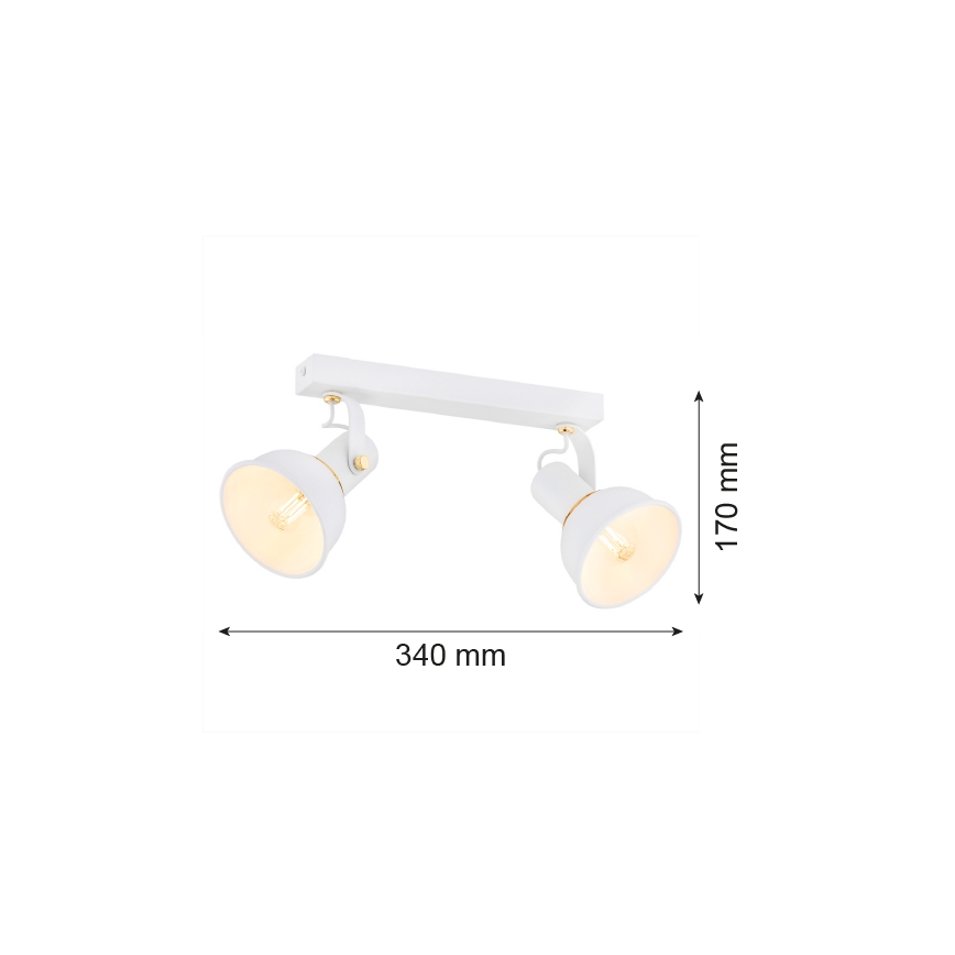 Argon 7036 - Reflektorska svjetiljka TWIST 2xE14/7W/230V bijela/zlatna